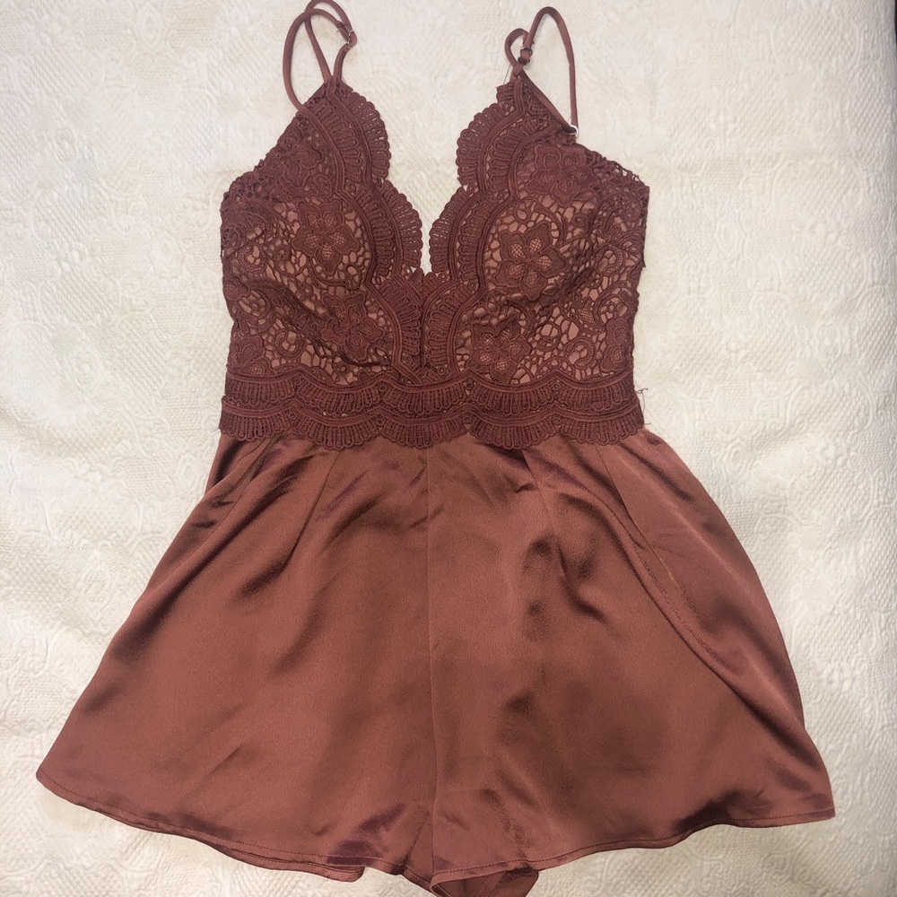 Dark Dusty Rose Romper - Picture 1 of 5